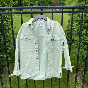 Mint green denim jacket